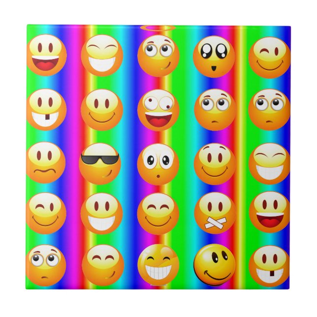 Regenbogenemoji Fliese (Vorderseite)