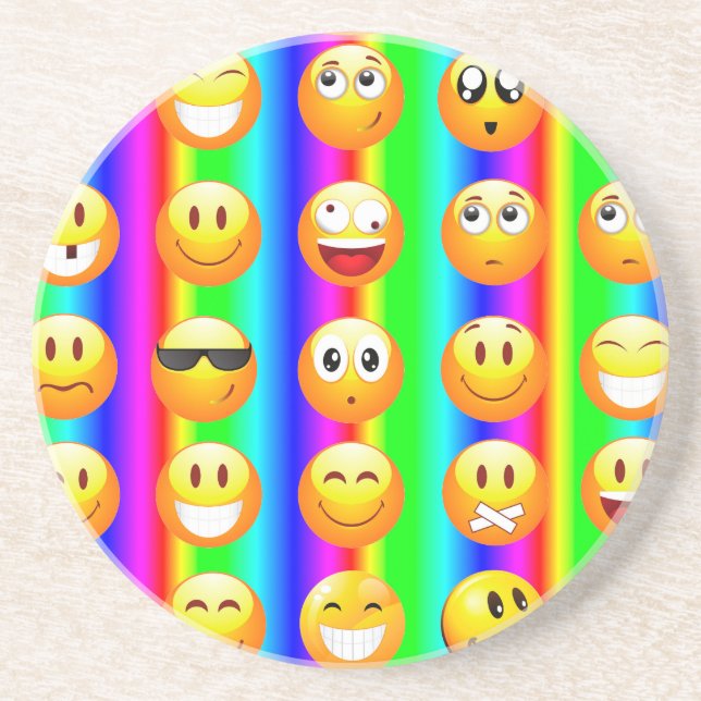 Regenbogenemoji Getränkeuntersetzer (Vorne)