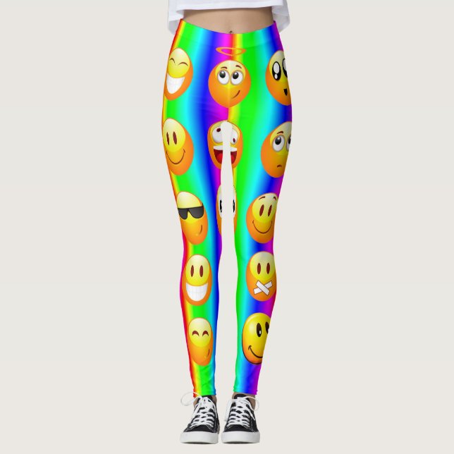 Regenbogenemoji-Leggings Leggings (Vorderseite)