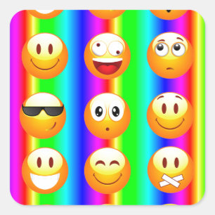 Regenbogenemoji Quadratischer Aufkleber