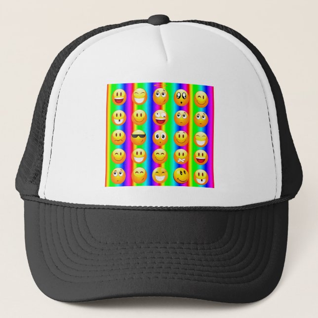 Regenbogenemoji Truckerkappe (Vorderseite)