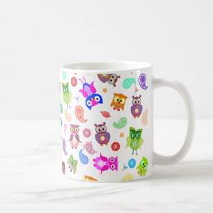 Regenbogeneulen - Licht Kaffeetasse