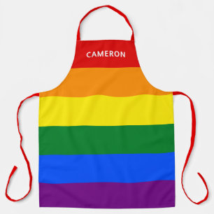 Regenbogenfahne monogrammiert schürze