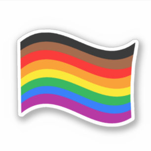 Regenbogenfahne Philly Pride schwenkend Aufkleber