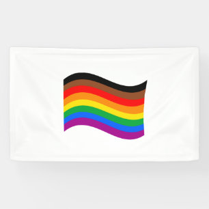 Regenbogenfahne Philly Pride schwenkend Banner