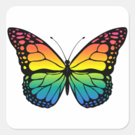 Regenbogenfalter Quadratischer Aufkleber
