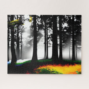Regenbogenfarbe auf Silhouette Puzzle