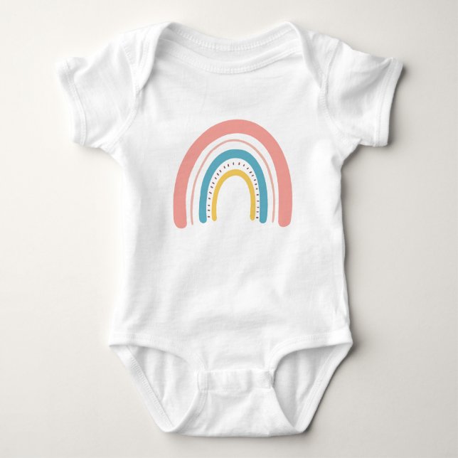 Regenbogenfarbe Baby Strampler (Vorderseite)