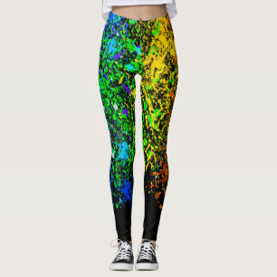 Regenbogenfarbe-Farbspritzer-Tropfen-Mode Leggings