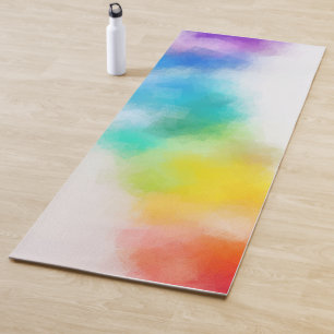 Regenbogenfarben Abstrakt Art Blue Rot Lila Gelb Yogamatte