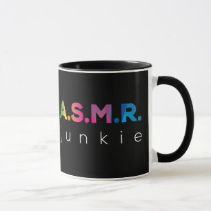 Regenbogenfarben ASMR-Junkie Black Edition Tasse
