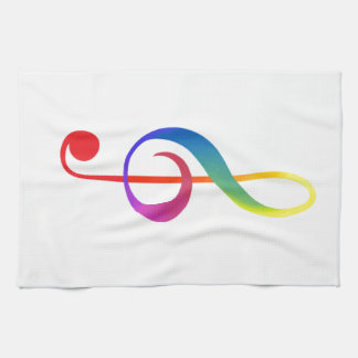 Regenbogenfarben des dreifachen Clef Küchentuch