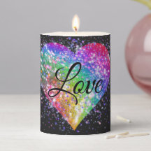 Regenbogenfarben, die Glitzer-Herz-Liebe ausstrahl