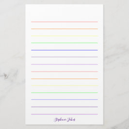 Regenbogenfarben Farbige Hübsche Niedliche Monogra Briefpapier