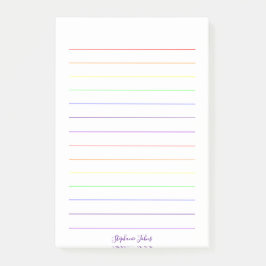 Regenbogenfarben Farbige Hübsche Niedliche Monogra Post-it Klebezettel