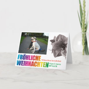 Regenbogenfarben Fröhliche Weihnachten Karte