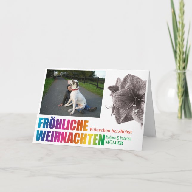 Regenbogenfarben Fröhliche Weihnachten  Karte (Vorderseite)