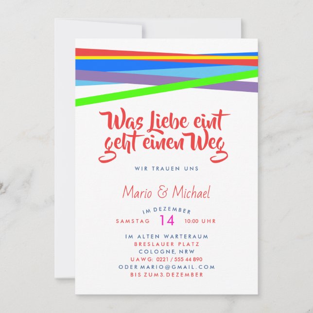 Regenbogenfarben für Liebhaber (Vorderseite)