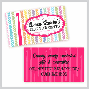 Regenbogenfarben Häkelgarne Visitenkarte