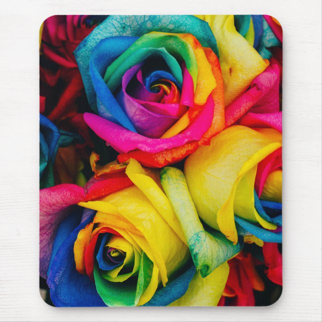 Regenbogenfarben in glorreichen Rose Mousepad (Vorne)