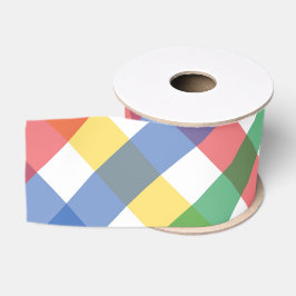Regenbogenfarben-Karogitter-Muster, Primärfarben Ripsband