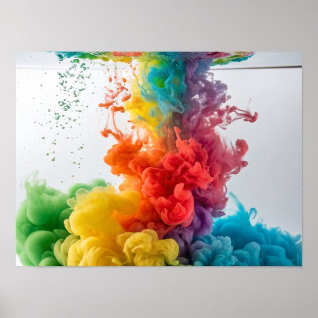 Regenbogenfarben Kaskade im Wasser Poster (Vorne)