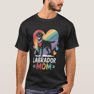Regenbogenfarben Labrador Mama und großes Herz - M T-Shirt