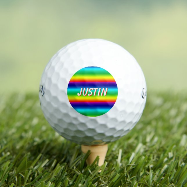 Regenbogenfarben Personalisierter STOLZ Golfball (Insitu T-Shirt)
