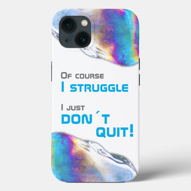 Regenbogenfarben schimmern Bläschen lustige Buchst Case-Mate iPhone Hülle (Rückseite)