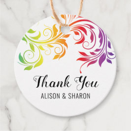 Regenbogenfarben Scroll Danke Lesben Hochzeit Geschenkanhänger