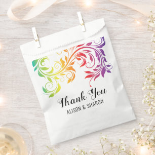 Regenbogenfarben Scroll Danke Lesben Hochzeit Geschenktütchen