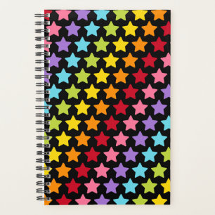 Regenbogenfarben Sterne Druck Notizbuch Planer
