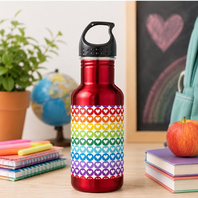 Regenbogenfarben  | Süßes für den Schulstart Edelstahlflasche (Rainbow Colors | Cute Back to School Stainless Steel Water Bottle)