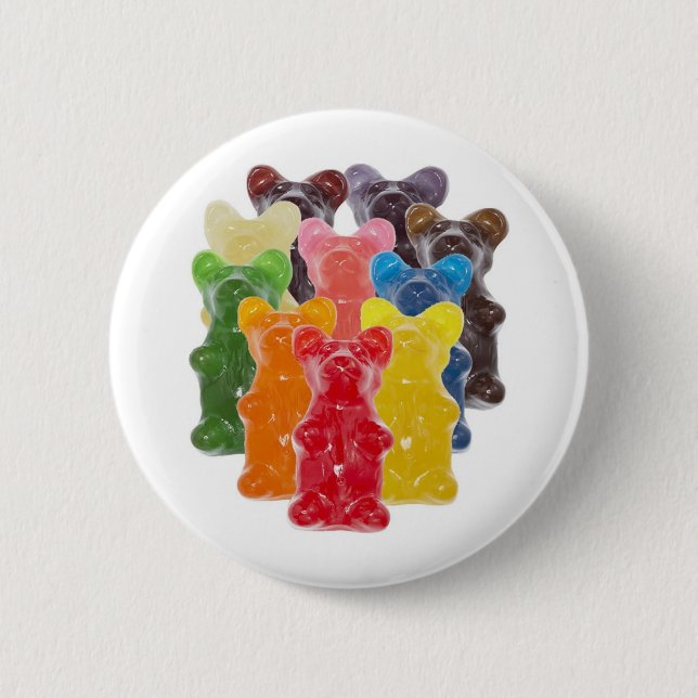Regenbogenfarben Süßwarenliebhaber Button (Vorderseite)