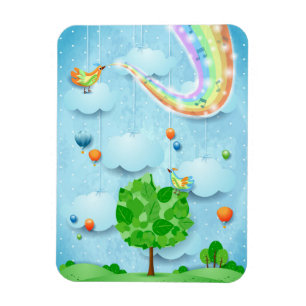 Regenbogenfarben und -baum magnet