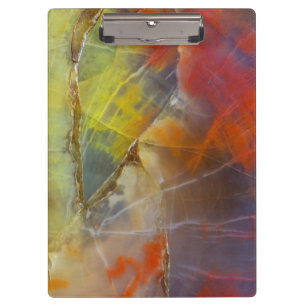 Regenbogenfarben versteinertes Holz Klemmbrett