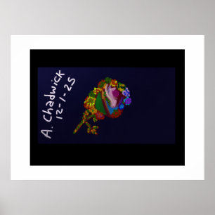 Regenbogenfarbene Blüten Poster