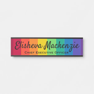 Regenbogenfarbene Bürotürschilder Schildplatte Türschild