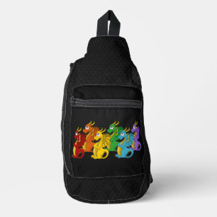 Regenbogenfarbene Drachen Cartoon  Crossbody Bag
