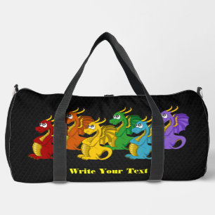 Regenbogenfarbene Drachen Cartoon  Duffle Bag