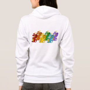 Regenbogenfarbene Drachen Cartoon Hoodie