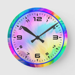 Regenbogenfarbene Felldesign-75293 Runde Wanduhr