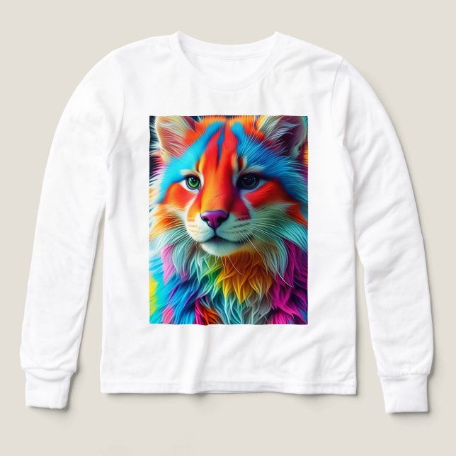 Regenbogenfarbene Fellkatze-68587 (Design Vorderseite)