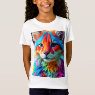 Regenbogenfarbene Fellkatze-68587 T-Shirt