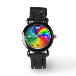 Regenbogenfarbene Mandala-46556 Armbanduhr
