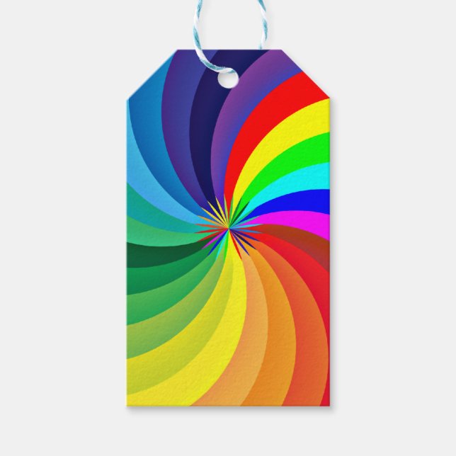 Regenbogenfarbene Mandala-46556 Geschenkanhänger (Vorderseite)