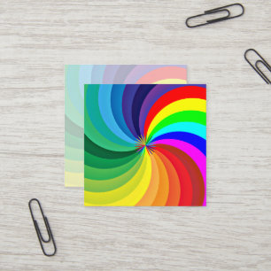 Regenbogenfarbene Mandala-46556 Quadratische Visitenkarte