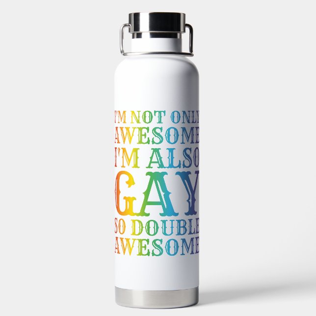 REGENBOGENFARBENE POSITIVE PRIDE-AUSSAGE TRINKFLASCHE (Rückseite)