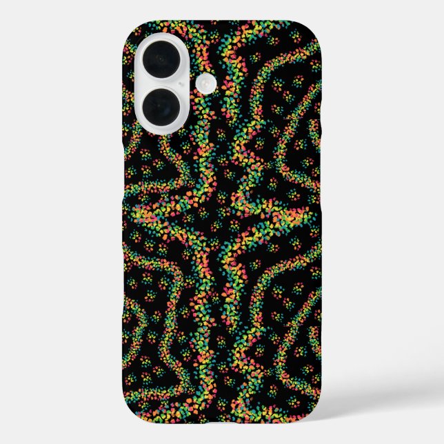Regenbogenfarbene Seurat-Style-Pointillismus-Muste Case-Mate iPhone Hülle (Rückseite)