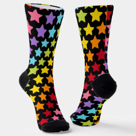 Regenbogenfarbene Sternsocken Socken